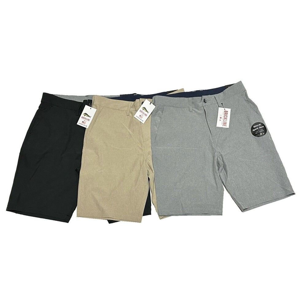 NEW Bundle of 3 Mens Size 30 Brickline Hybrid Performance Shorts 9" Quick Dry